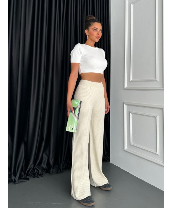 216001 BEYAZ PANTOLON TRİKO