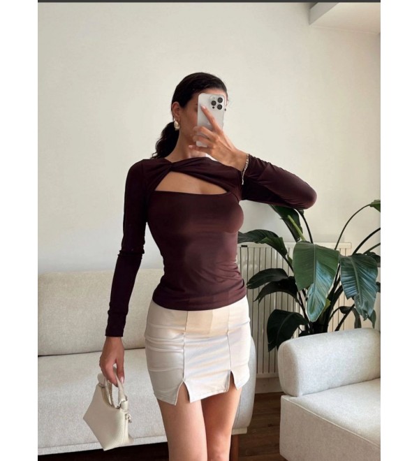 216013 COFFEE BLOUSE