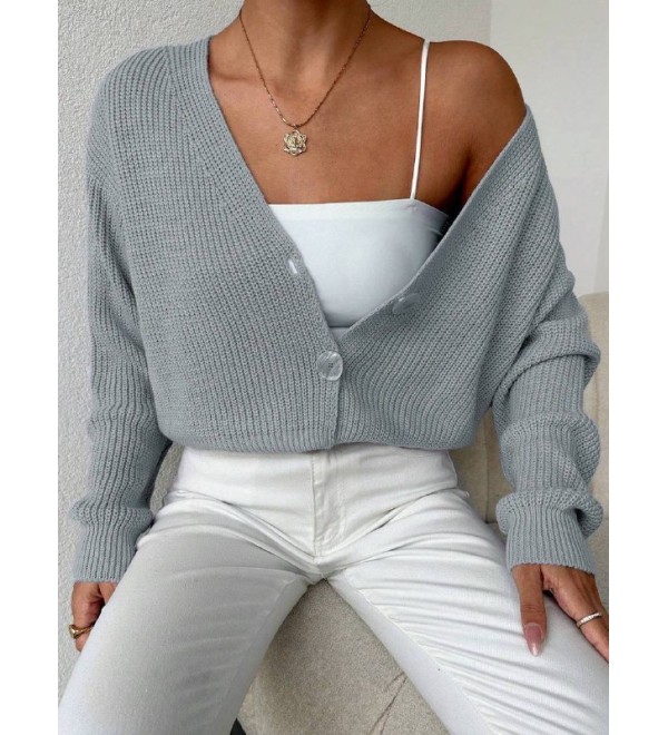216036 GRAY CARDIGAN KNITWEAR