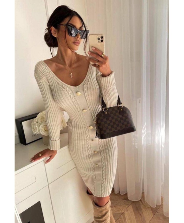 216039 BEJ ELBİSE TRİKO