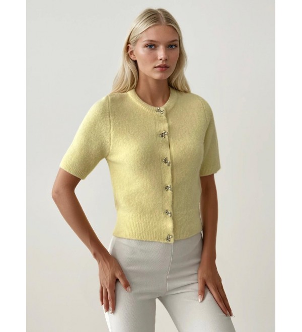 216094 YELLOW CARDIGAN KNITWEAR