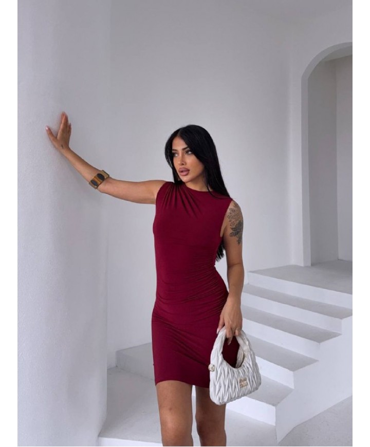 216106 BORDO ELBİSE SANDY KUMAŞ