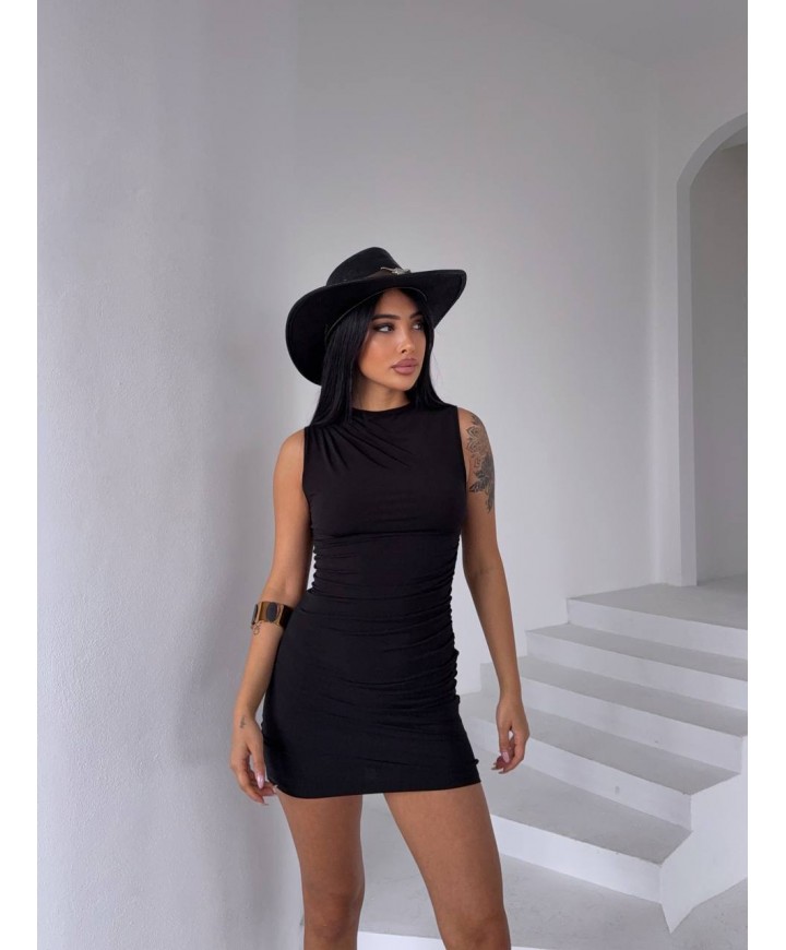 216107 SİYAH ELBİSE SANDY KUMAŞ