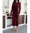 216117 BORDO ELBİSE MODAL KUMAŞ
