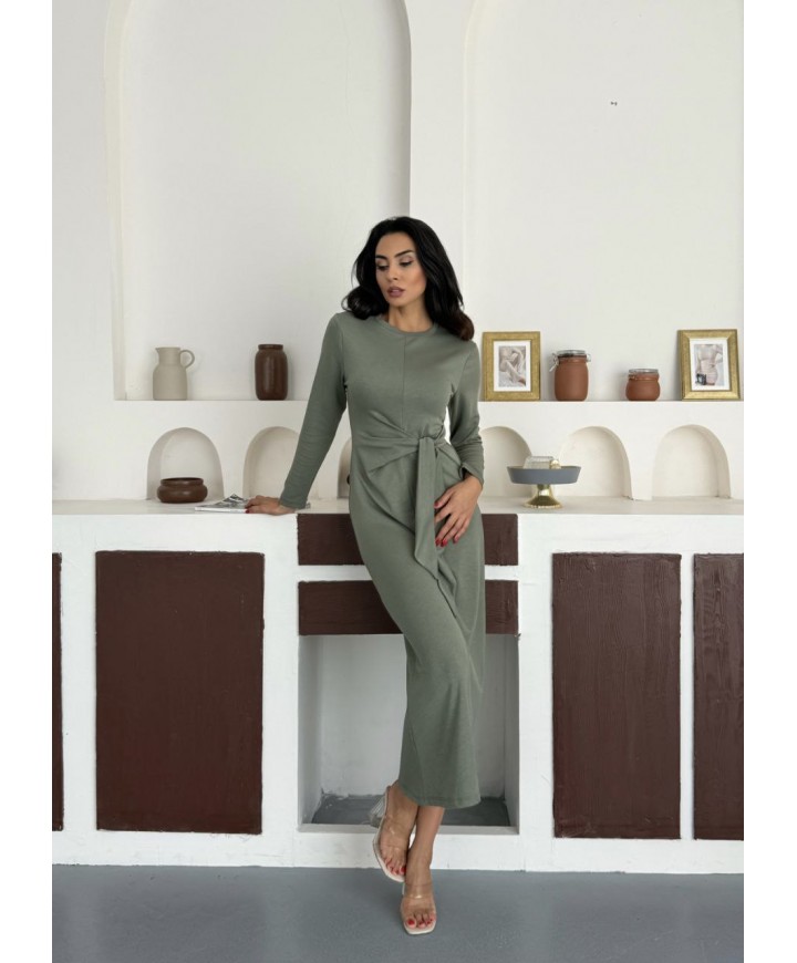 216118 GRİ ELBİSE MODAL KUMAŞ
