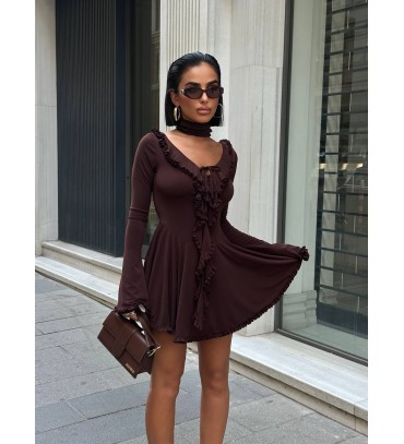 216134 KAHVE ELBİSE...