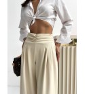 216164 BEIGE TROUSERS Cotton linen
