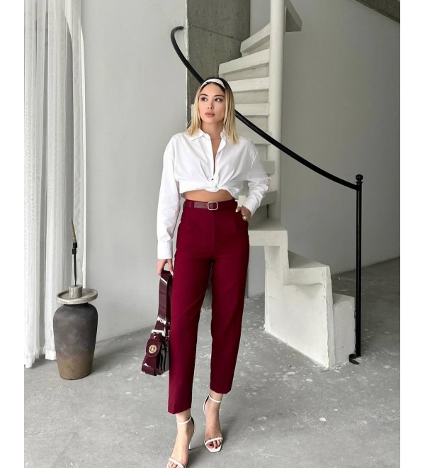 216165 Burgundy TROUSERS