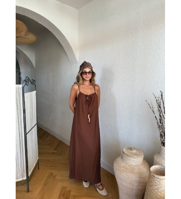 216180 KAHVE ELBİSE
