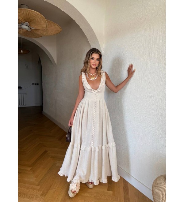 216182 EKRU ELBİSE
