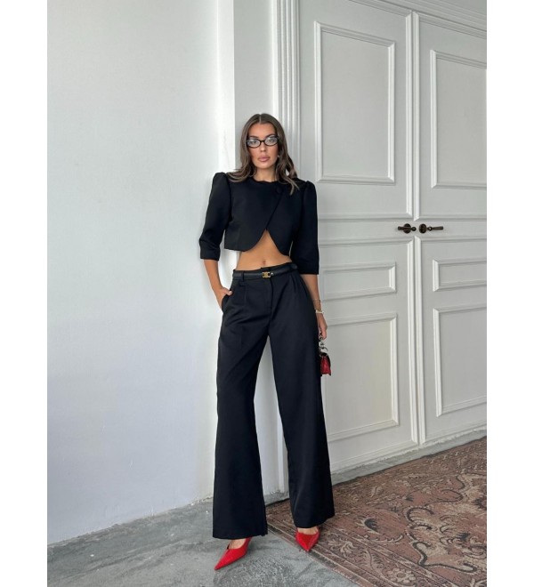 216227 SİYAH TAKIM ATLAS KUMAS