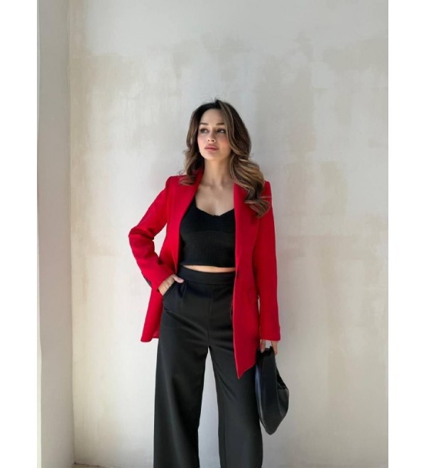 216245 KIRMIZI CEKET ATLAS KUMAS