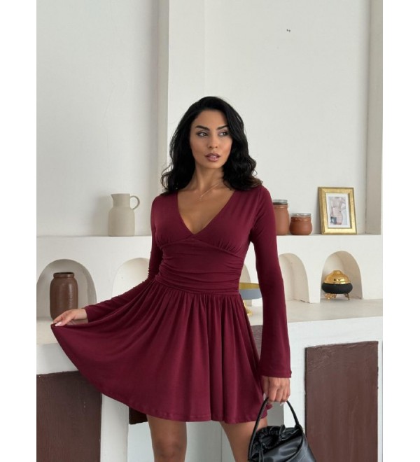 216275 RENKLİ ELBİSE SANDY KUMAŞ