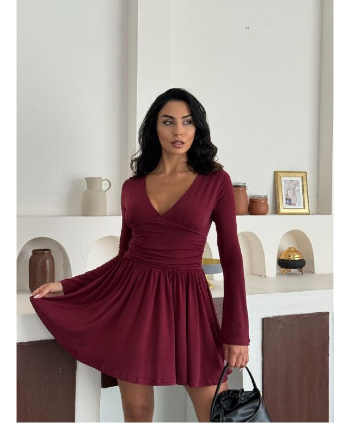 216275 RENKLİ ELBİSE SANDY KUMAŞ