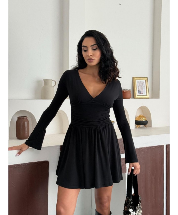 216276 SİYAH ELBİSE SANDY KUMAŞ