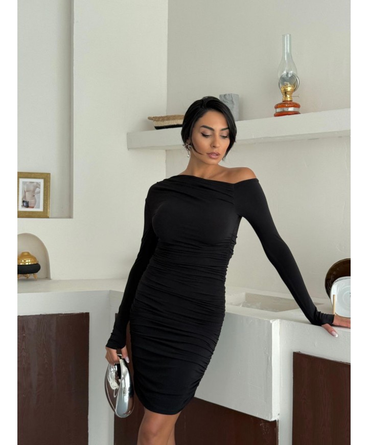 216280 SİYAH ELBİSE SANDY KUMAŞ