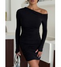 216280 SİYAH ELBİSE SANDY KUMAŞ