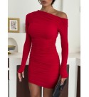 216281 KIRMIZI ELBİSE SANDY KUMAŞ