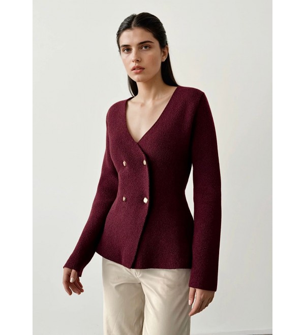 216304 Burgundy CARDIGAN KNITWEAR