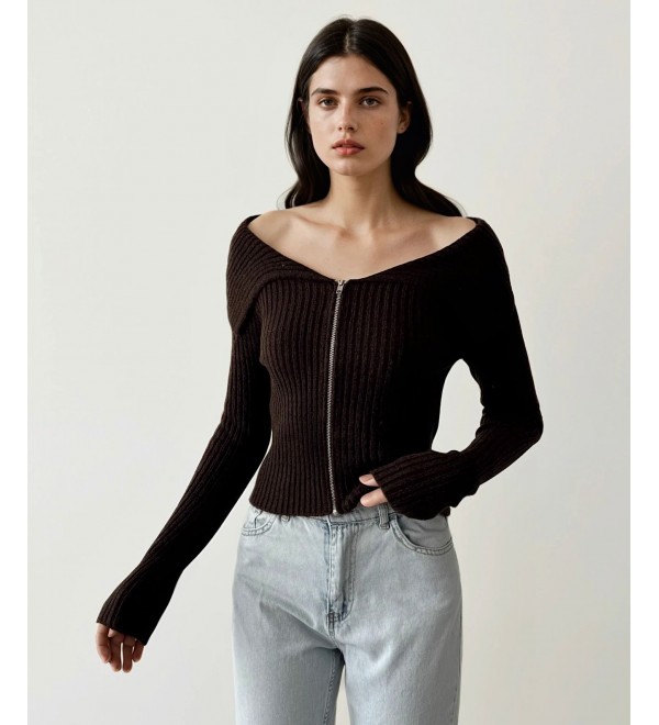 216307 COFFEE CARDIGAN KNITWEAR