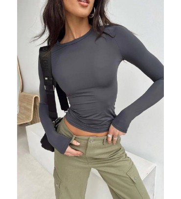 216341 GRİ BLUZ DALG...