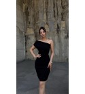 216352 RENKLİ ELBİSE SANDY KUMAŞ