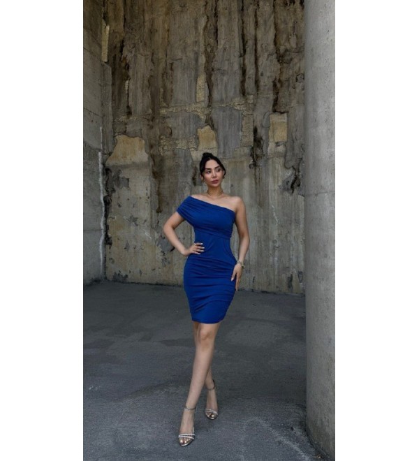 216354 RENKLİ ELBİSE SANDY KUMAŞ