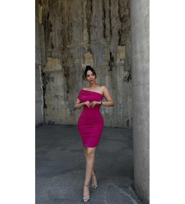216357 RENKLİ ELBİSE SANDY KUMAŞ