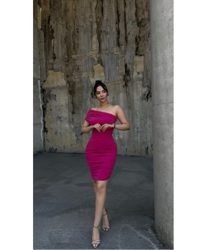 216357 RENKLİ ELBİSE SANDY KUMAŞ