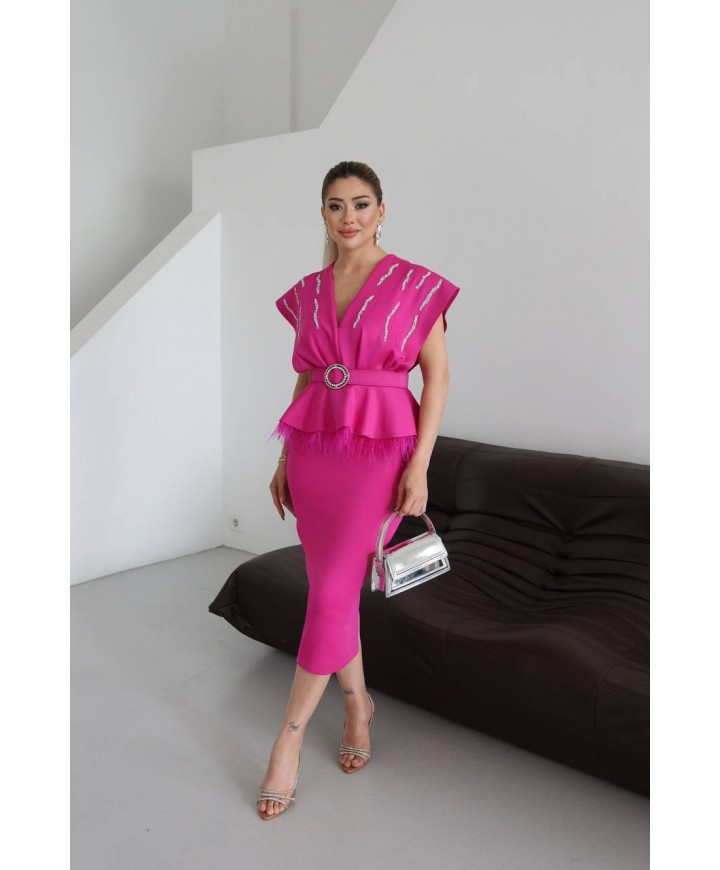 216371 PEMBE ABİYE TAKIM