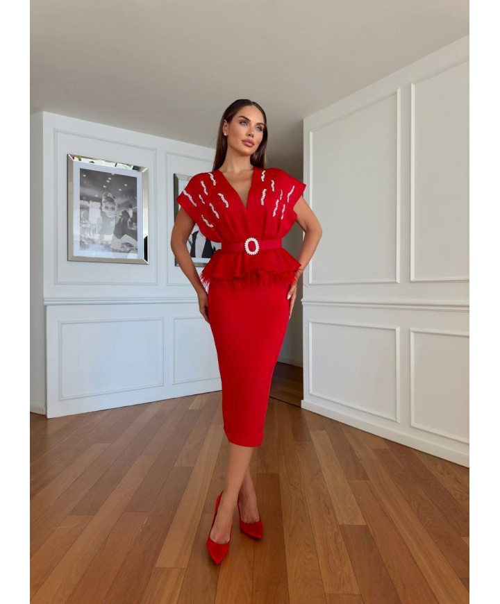216377 KIRMIZI ABİYE TAKIM