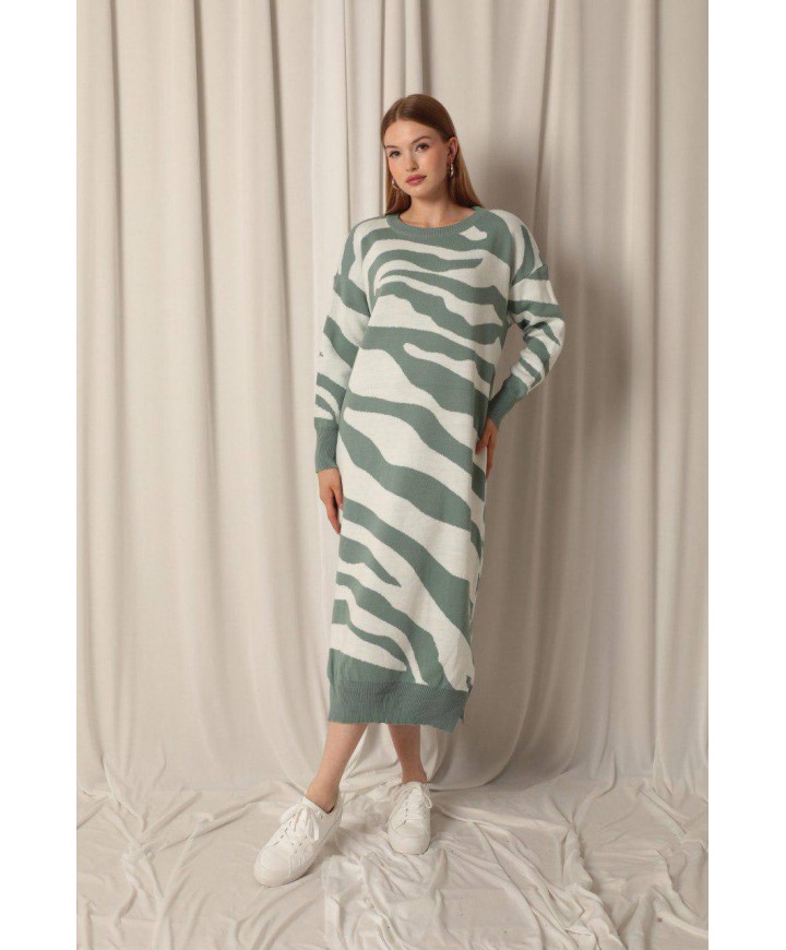 216468 YEŞİL ELBİSE TRİKO