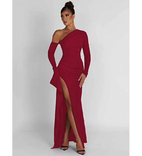 216516 BORDO ELBİSE SANDY KUMAŞ