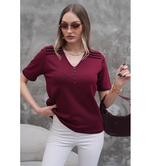 216573 Burgundy BLOUSE