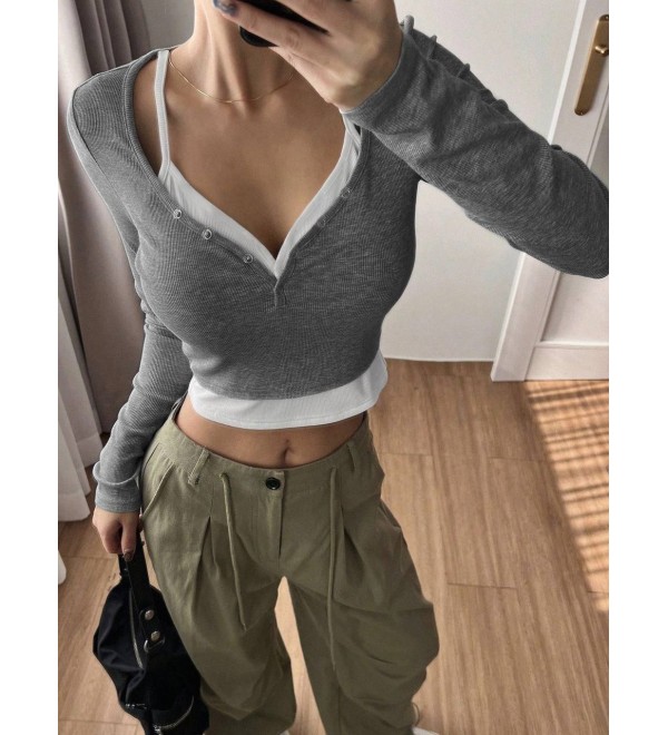 216580 GRAY BLOUSE