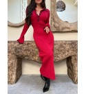 216587 KIRMIZI ELBİSE TRİKO