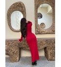 216587 KIRMIZI ELBİSE TRİKO