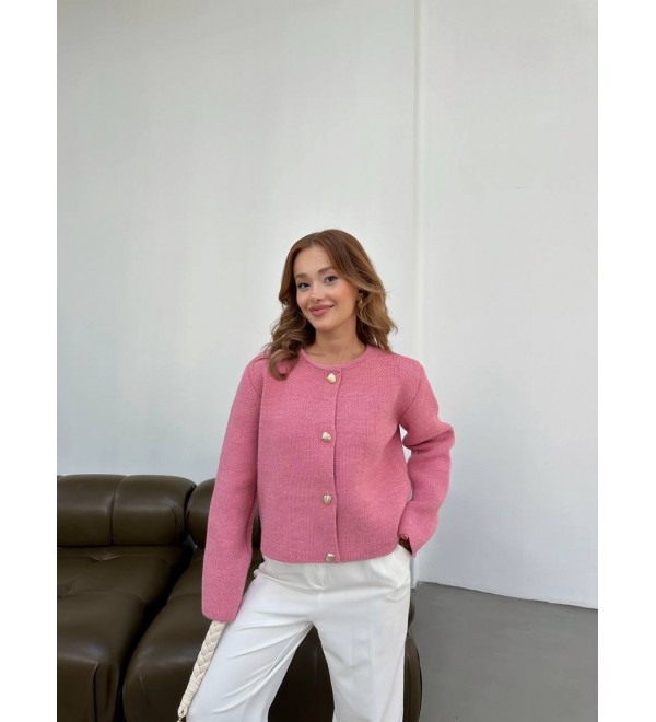216633 PINK CARDIGAN COTON İPLİK