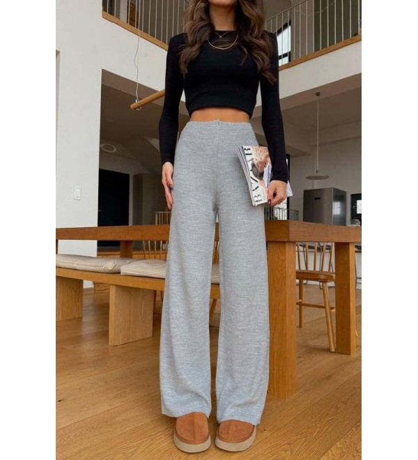 216668 GRAY TROUSERS KNITWEAR
