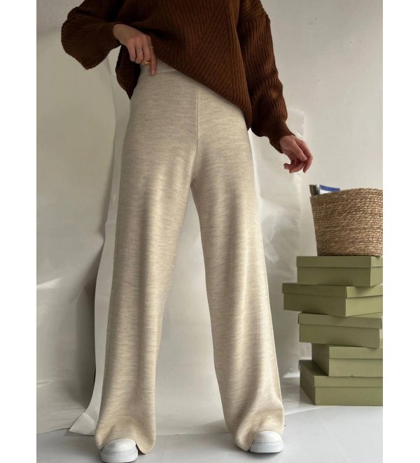 216669 BEIGE TROUSERS KNITWEAR