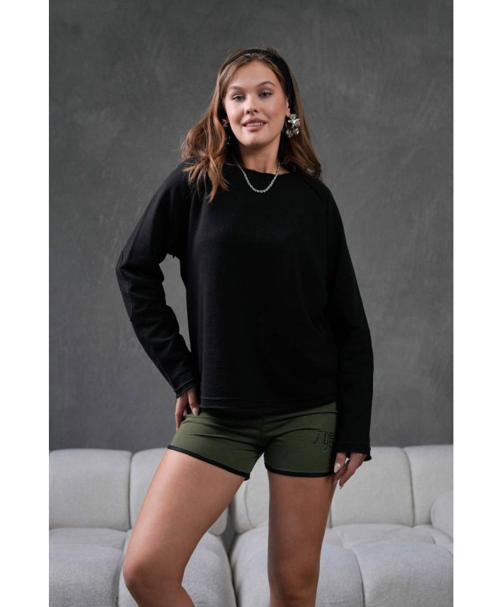216706 SİYAH SWEAT % 100 COTTON