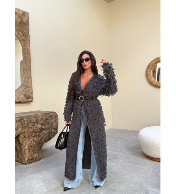 216813 GRAY CARDIGAN KNITWEAR