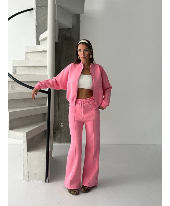 216955 PEMBE EŞOFMAN TAKIM ŞARDONLU KUMAŞ
