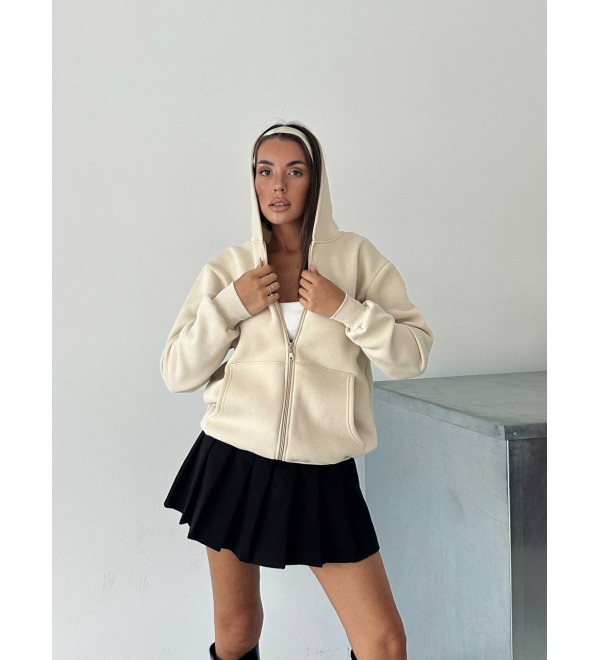 216985 KREM SWEAT ŞARDONLU KUMAŞ