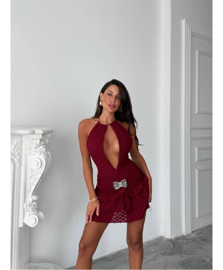 217033 BORDO ELBİSE LYCRA