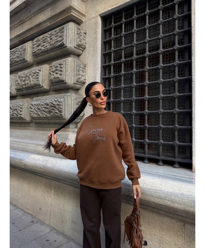 217035 KAHVE SWEAT 3 İPLİK