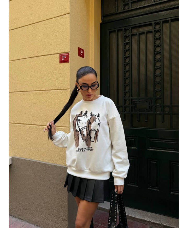 217036 BEYAZ SWEAT 3 İPLİK