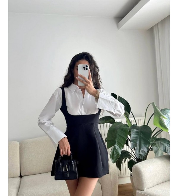 217037 SİYAH ELBİSE SLOPET ELBİSE