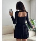 217040 SİYAH ELBİSE SAND KUMAŞ