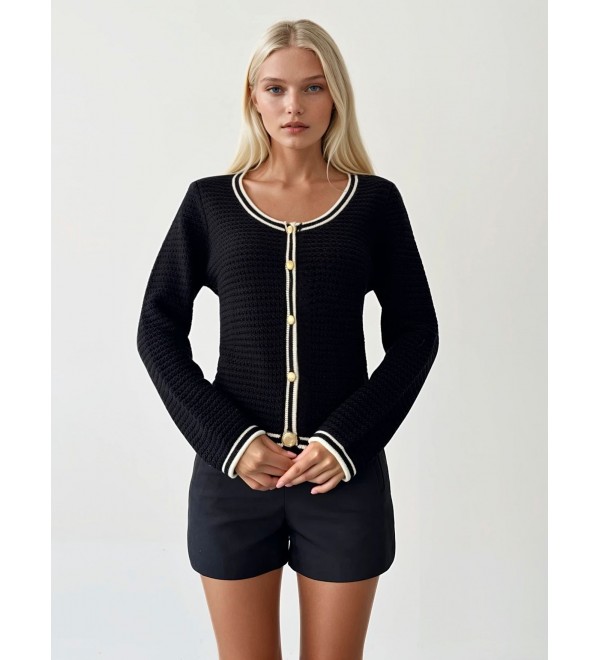 217109 BLACK CARDIGAN KNITWEAR